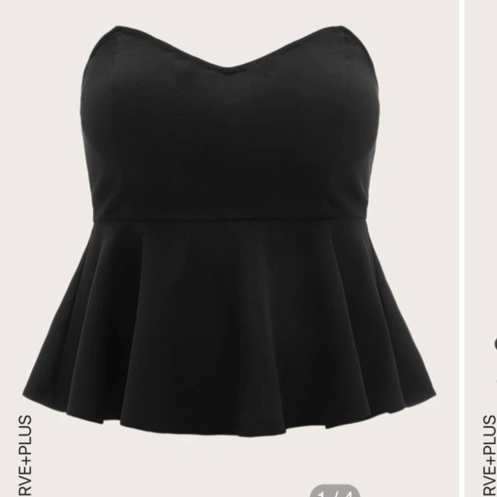 Plus Ruffle Hem Tube Top